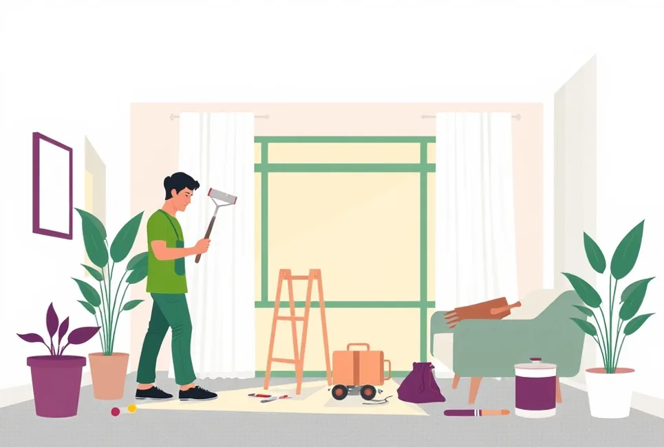 Intérieur rénové après travaux de peinture à Betton