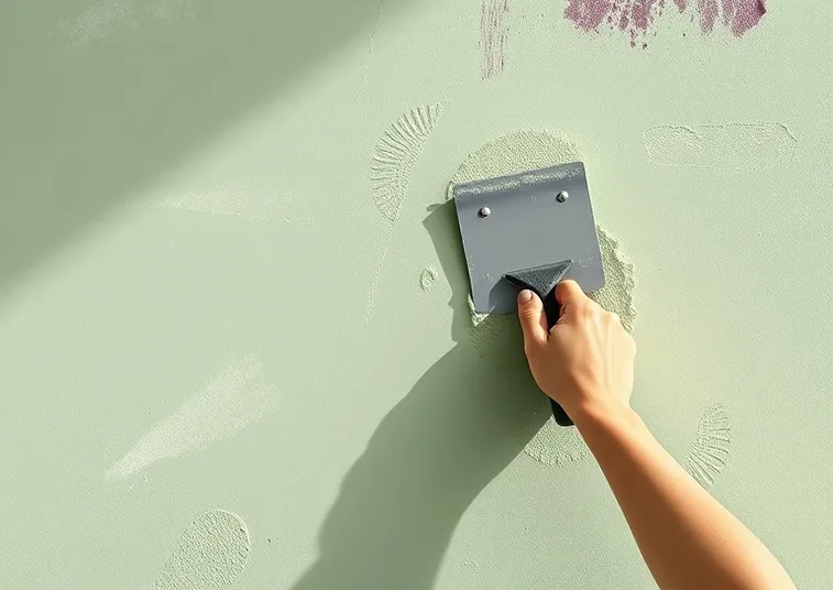 Application d'un enduit décoratif à la lisseuse sur un mur